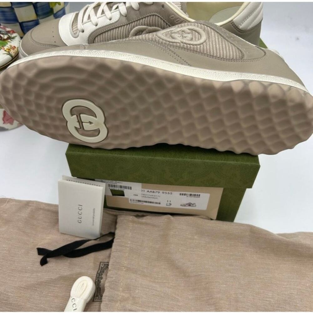 Men's Gucci Mac 80 low top leather sneakers size 11 fits 11.5 US made in Italy - Picture 10 of 14